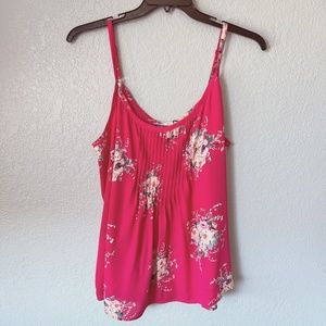 Torrid size 1 ( 1x - 14/16) pink floral pleated tank top